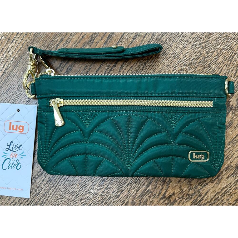 New! Lug Super Metro RFID Wristlet Special Edition in Wickedly Green 4.5”x8”